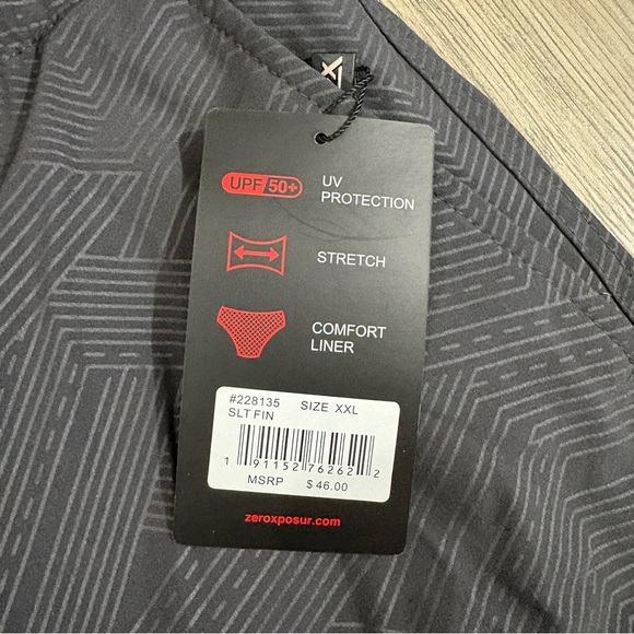 Zeroxposur Mens Gray Blue Lined Swim Trunks Shorts Comfort Waist Sz XXL NWT - Picture 4 of 8